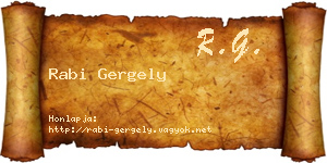 Rabi Gergely névjegykártya