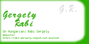 gergely rabi business card